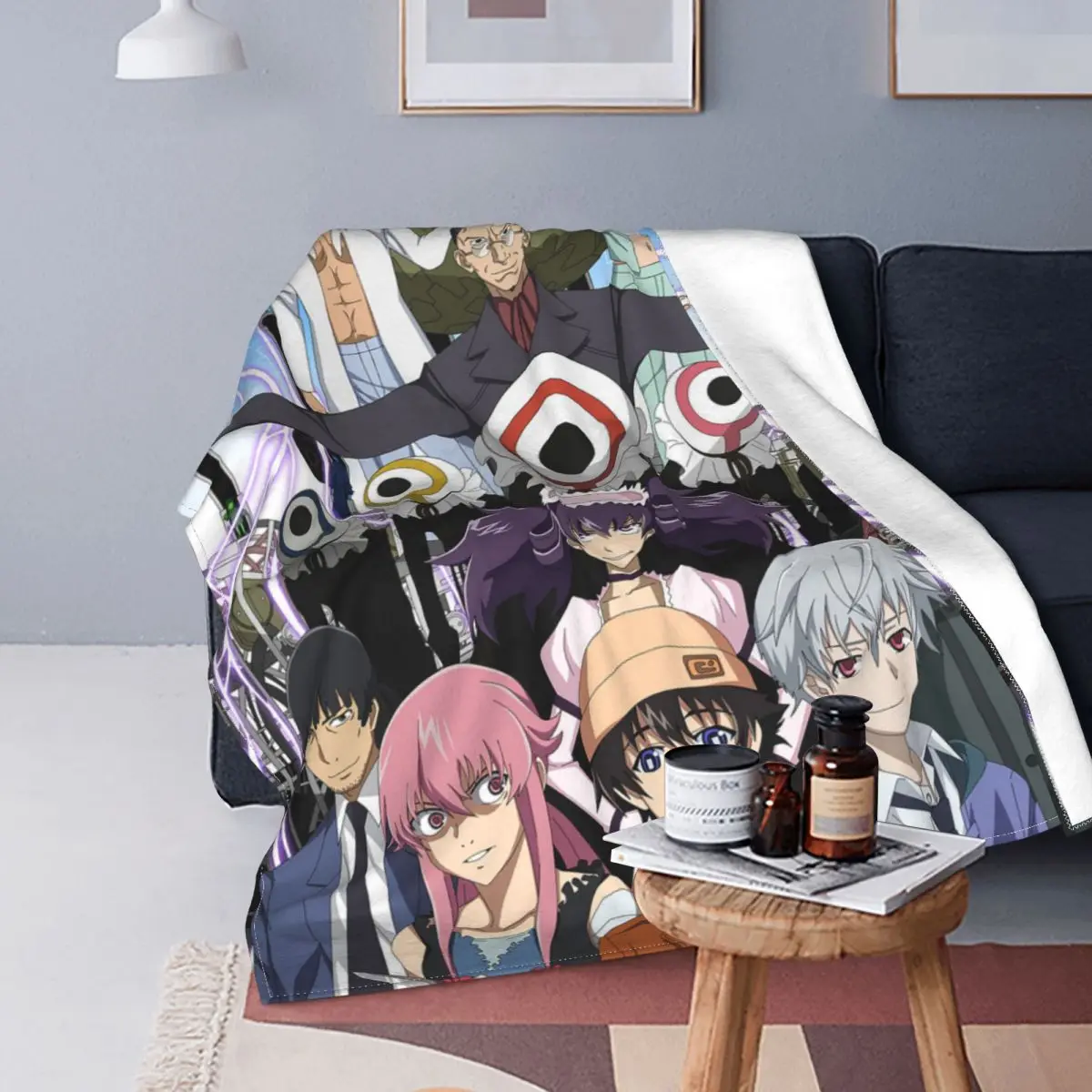 

Future Diary Yukiteru Amano Blanket Cover Mirai Nikki Yuno Gasai Flannel Throw Blanket Bed Sofa Decoration Bedspreads