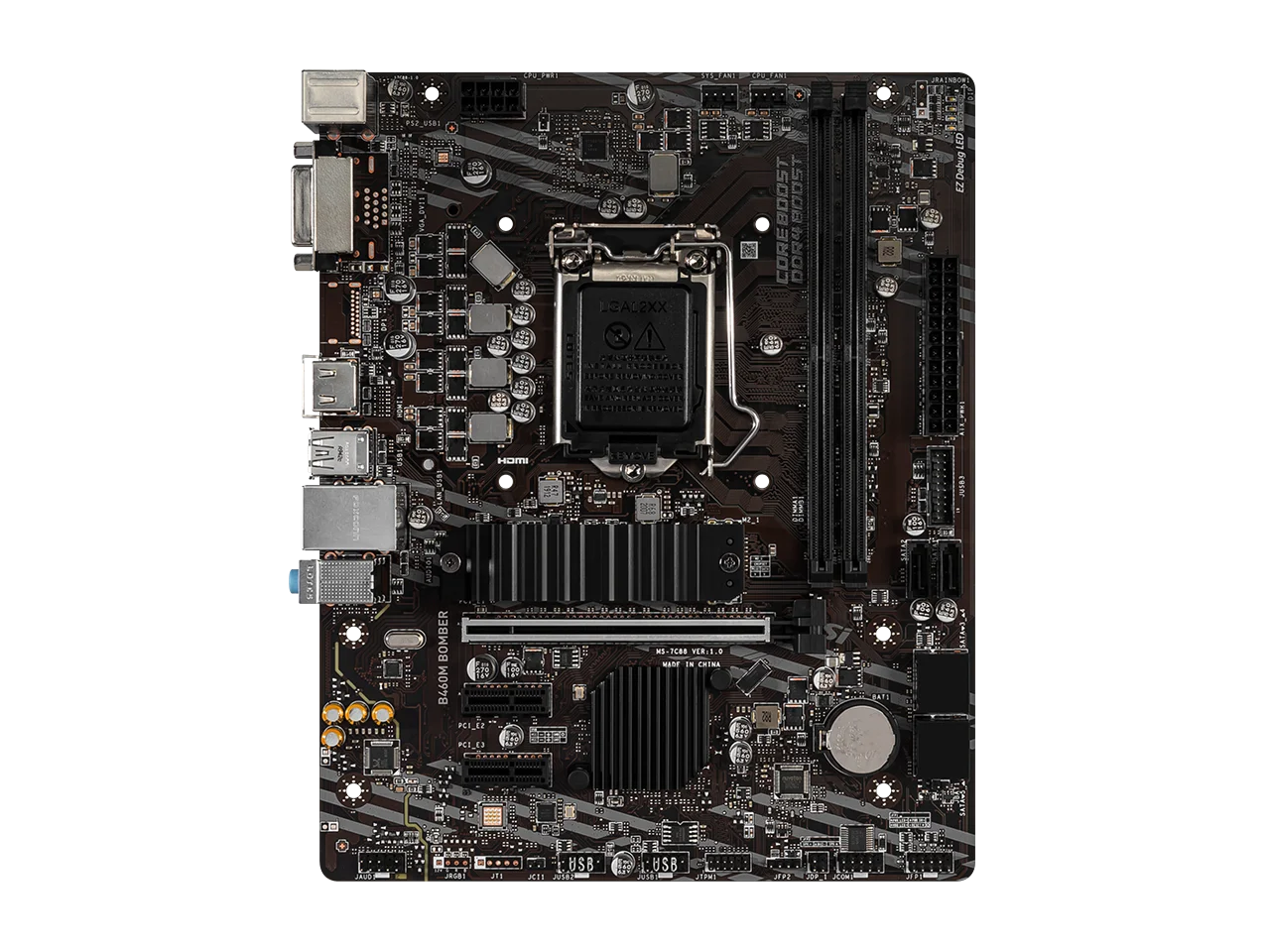 

MSI B460M BOMBER LGA 1200 Intel B460 SATA 6Gb/s Micro ATX Intel Motherboard