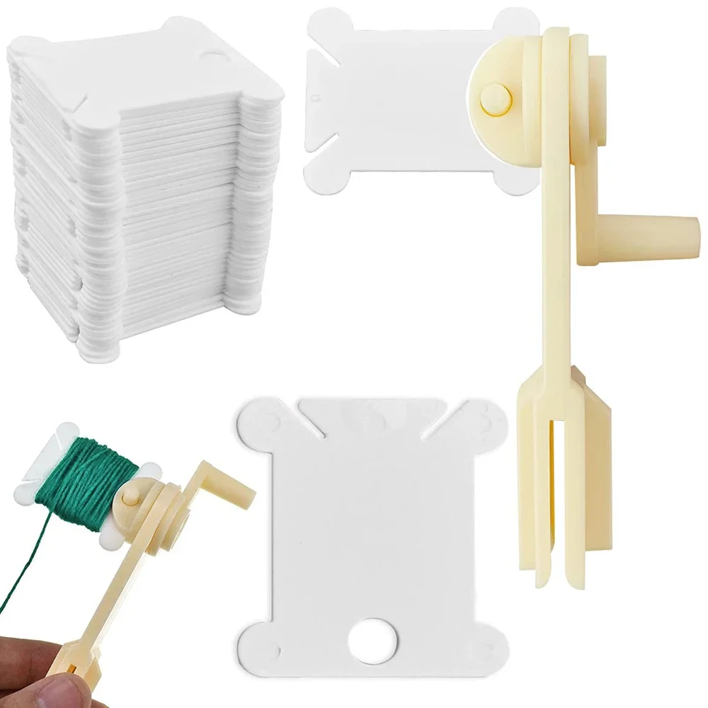 50/100 Шт. Пластиковые Катушки Для Ниток Органайзер Вышивки Крестиком Держатель