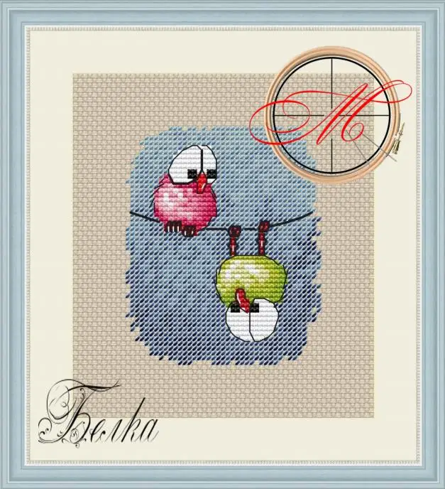 

two birds on the wire 18-19 Cross Stitch Kit Packages Counted Cross-Stitching Kits Cross stich unPainting Set