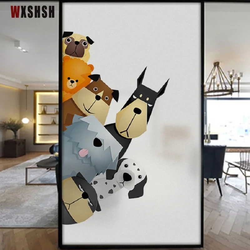 

Оконная наклейка статический мультяшный узор Размер под заказ виниловая защита конфиденциальности домашний декор для кухонных шкафов стеклянная дверь