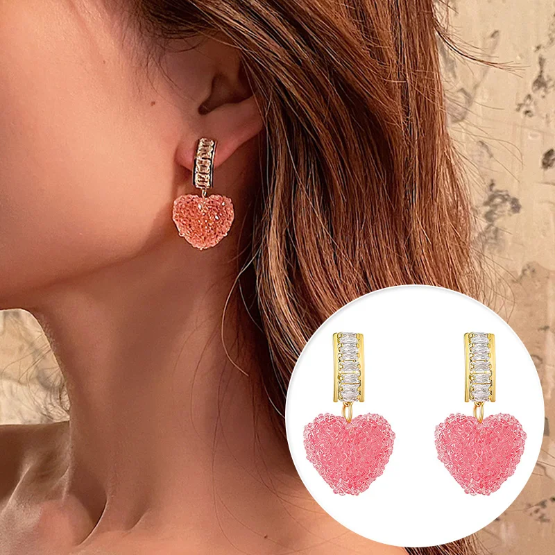 Милые свежие мягкие конфеты Персиковое сердце в стиле бохо серебряные иглы супер