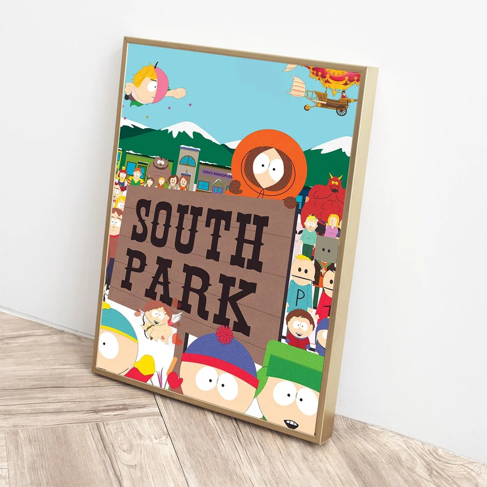 S-South Cartoon P-Park Movie Sticky Posters Whitepaper Sticker DIY Room Bar Cafe Wall Stickers