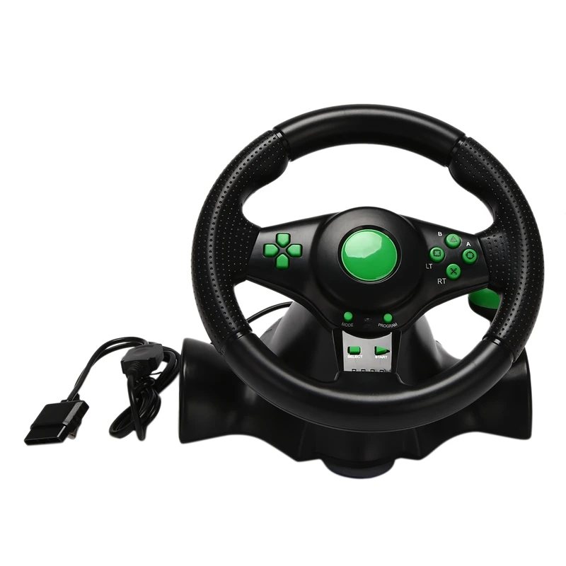 

Racing Game Steering Wheel For Xbox 360 Ps2 For Ps3 Computer Usb Car Steering-Wheel 180 Degree Rotation Vibration With Pedals