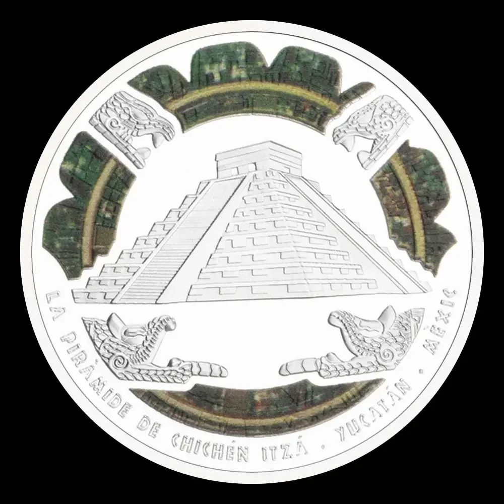 Мексиканские майянские пирамиды посеребренные коллекционные монеты коллекция