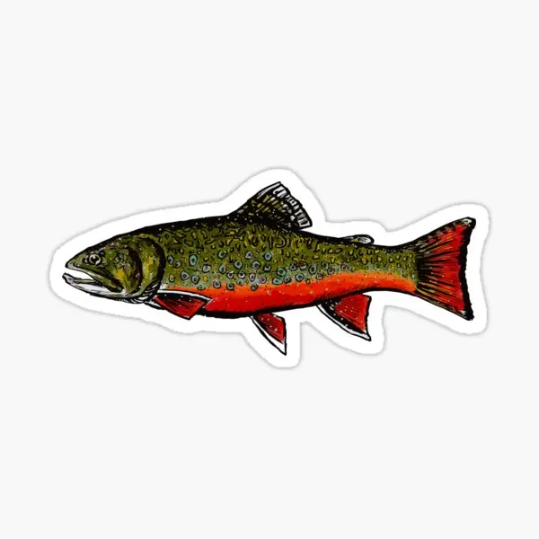 

Brook Trout 5PCS Stickers for Decor Kid Cartoon Cute Stickers Anime Room Living Room Wall Car Home Laptop Decorations Luggage