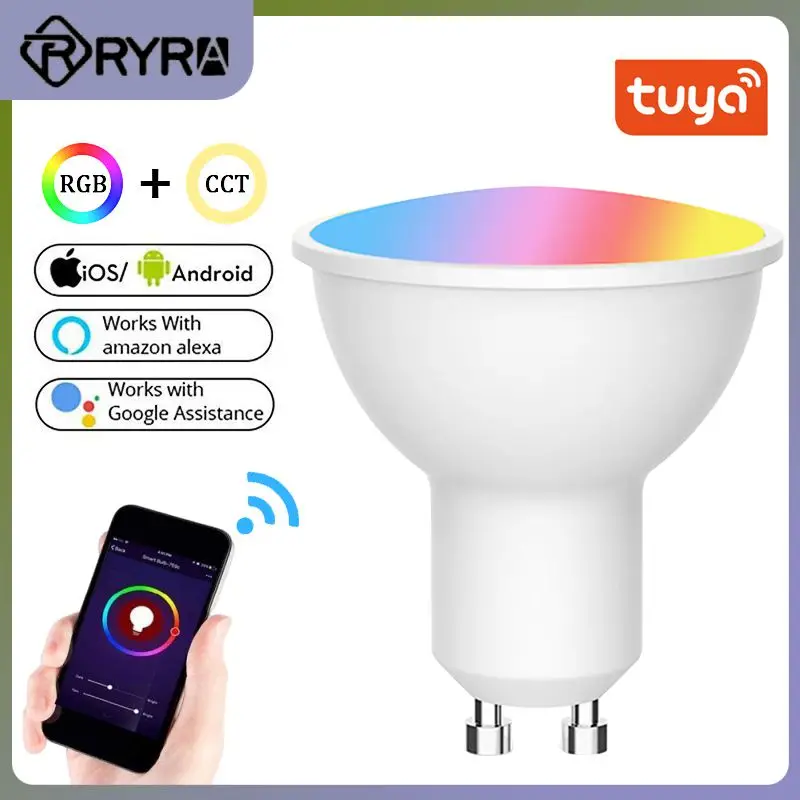 Diy Rgb Led Light Dimmable Gu10 Light Bulb Tuya 4w Wifi Smart Spotlight Voice For Alexa Google Home Timer Adjustable Brightness