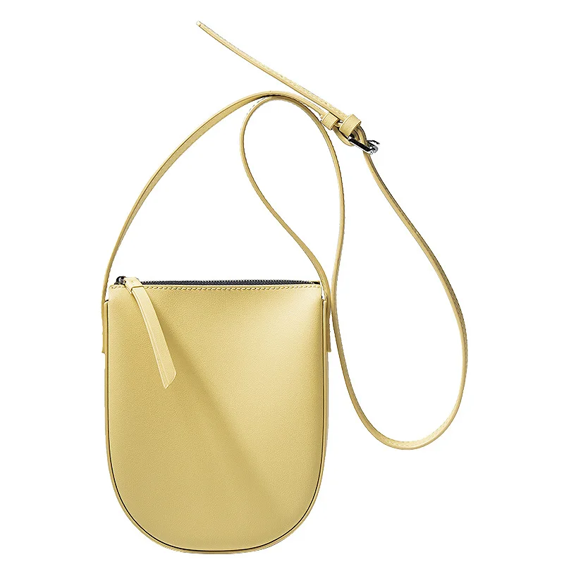 New Simple Shoulder Bag Fashion Crossbody Bag Women's Water Bucket Bag Versatile Genuine Leather Women's Mobile Phone Bag