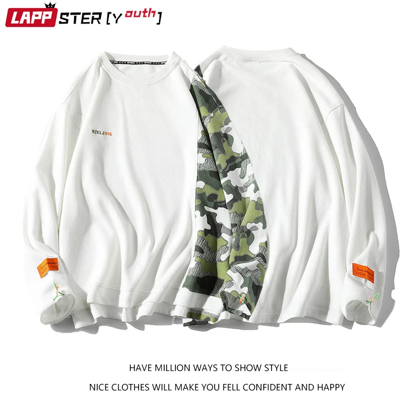 

LAPPSTER-Youth Men Japanese Streetwear Camouflage Hoodies 2022 Mens Harajuku Patchwork Vintage Sweatshirts Man Korean Sweatshirt