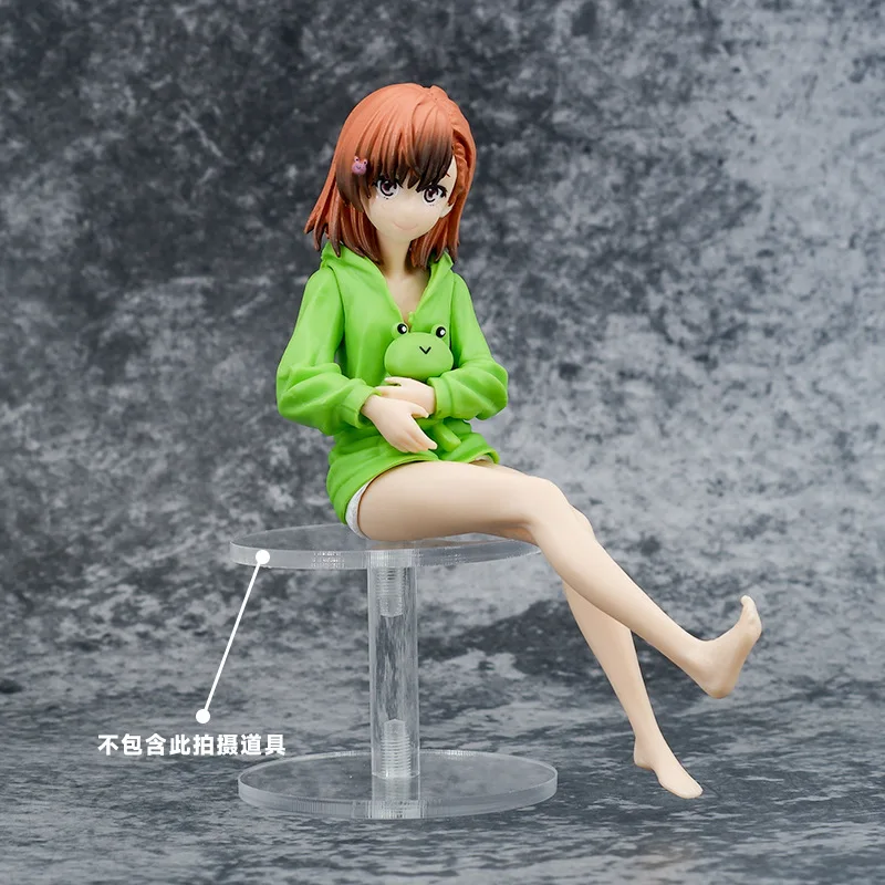 

Anime Figure Toy Figures Toaru Kagaku No Railgun Desktop Furnishing Articles Misaka Mikoto Frog Pajamas Model Plate Desk Decor