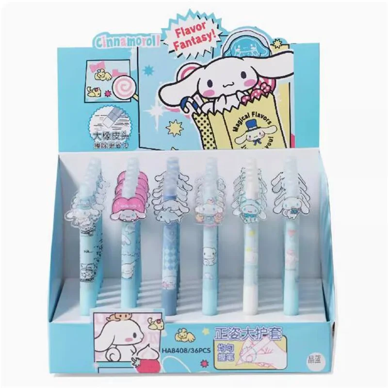 36 шт./партия Sanrio Cinnamoroll стираемая гелевая ручка милые 0 5 мм синие чернила
