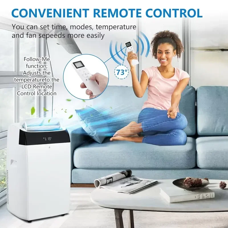 Фото Портативный кондиционер 14000 BTU 3-в-1: отдельно стоящий, с функциями охлаждения, вентиляции, осушения, пультом ДУ и режимом сна №4
