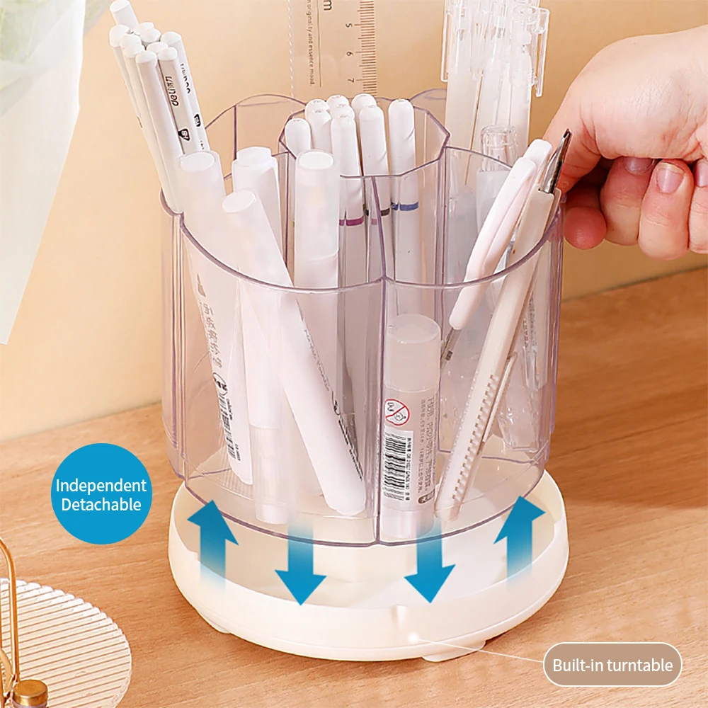 Держатель для ручек прозрачный съемный вращающийся на 360 °