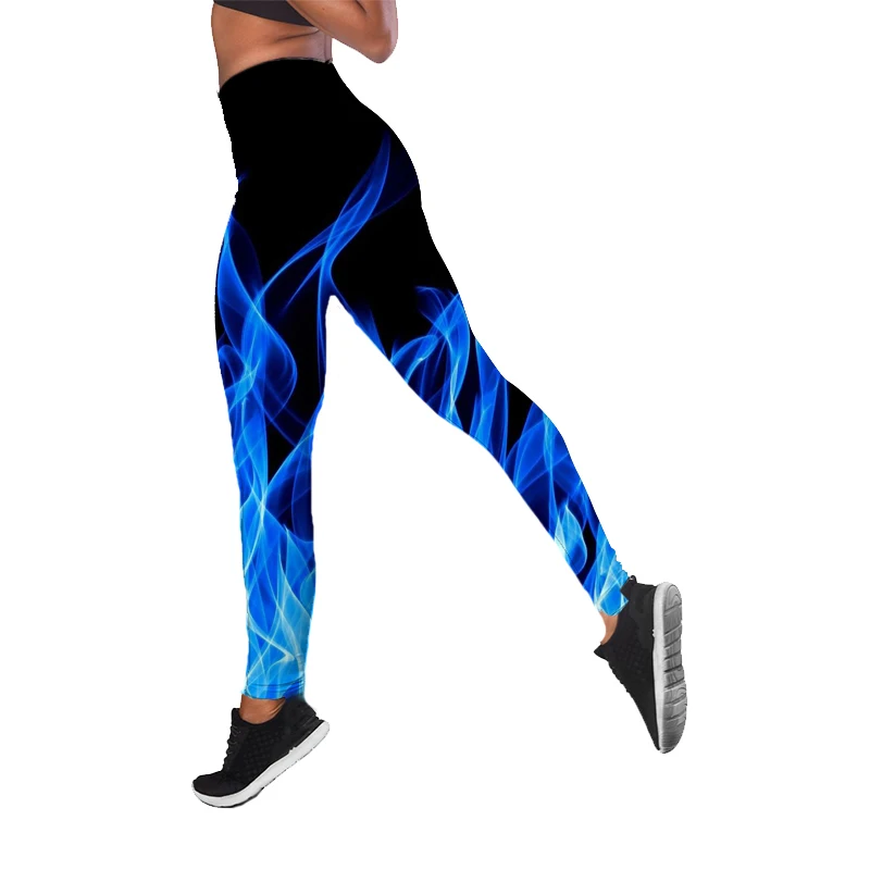 Sport Women Leggings 3D Digital Fire Flame Printed High Waist Yoga Pants Workout Legins for Female Gym Clothing Leggins Sexy