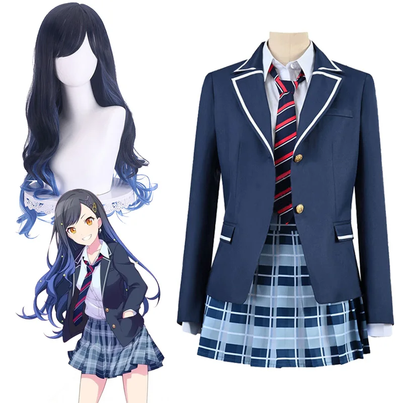 

Vivid Bad Squad Costume Shiraishi An Cosplay Kamiyama High School Uniforms Skirt Project Sekai Colorful Stage! Women's Wig