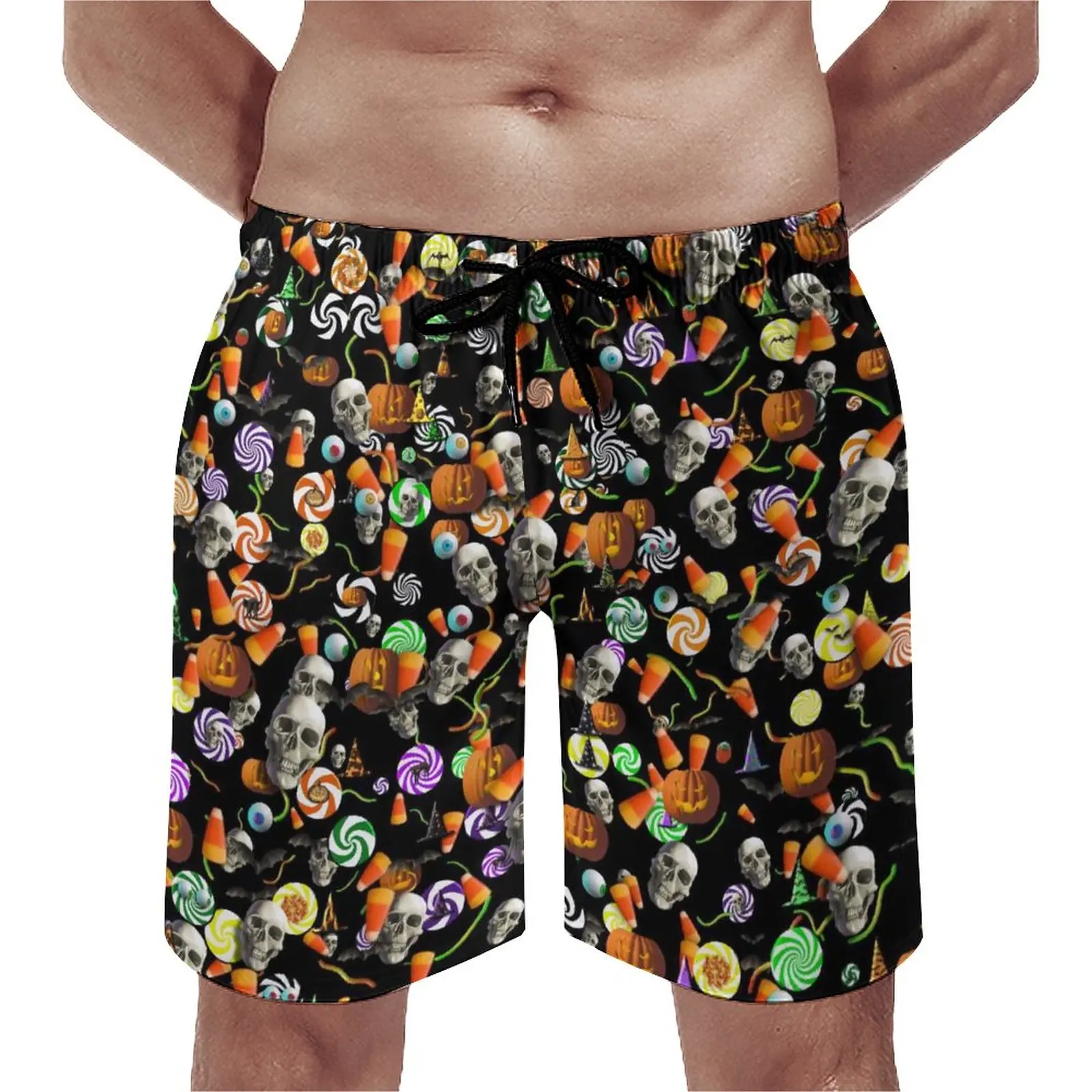 

Skull Meme Print Board Shorts Creepy Halloween Cute Hawaii Board Short Pants Custom Sports Surf Fast Dry Swimming Trunks Gift