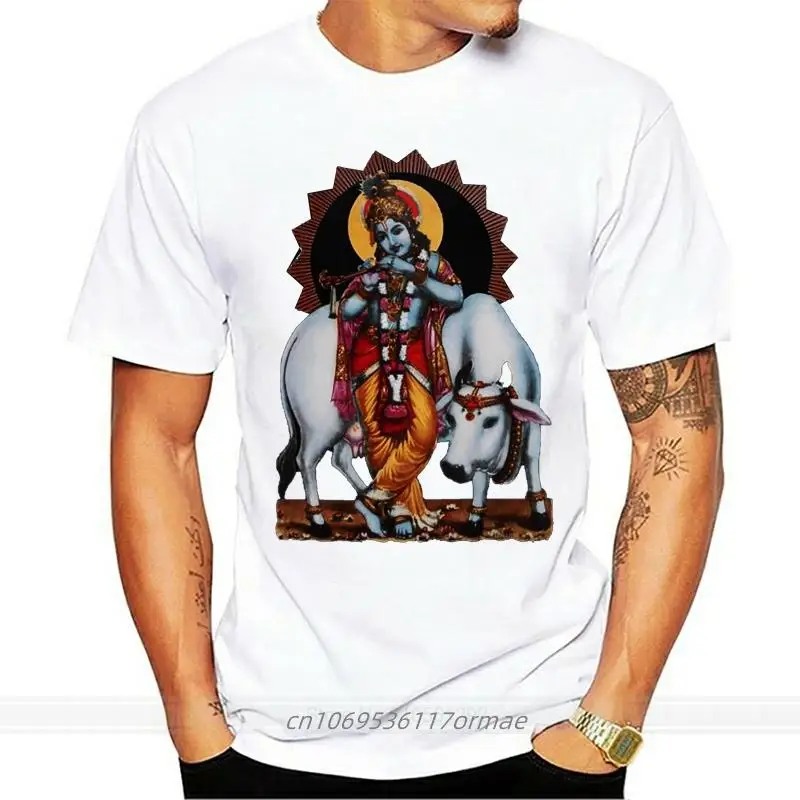 Купи Krishna T Shirt Krishna T-Shirt Short Sleeves Printed Tee Shirt 100 Percent Cotton Awesome XXX Mens Summer Tshirt за 427 рублей в магазине AliExpress