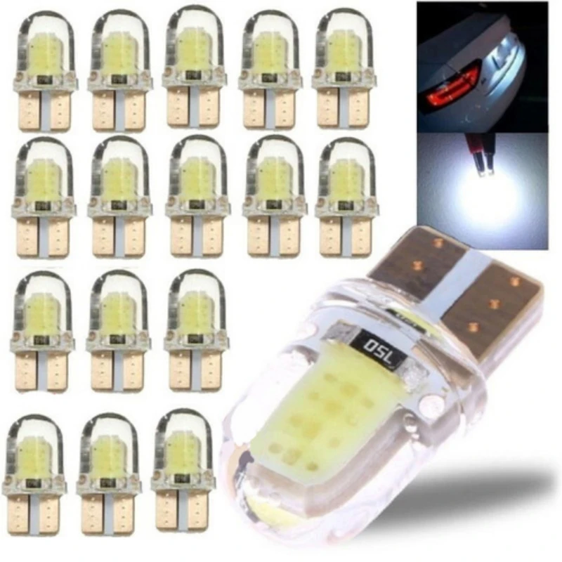 

LED W5W T10 194 168 W5W COB 4 SMD Led Parking Bulb Auto Wedge Clearance Lamp Canbus Silica Bright White License Light Bulbs