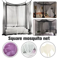 summer mosquito net four door kingqueen double bed home hotel sexy decor single bed prevent insect outdoor square mesh canopy