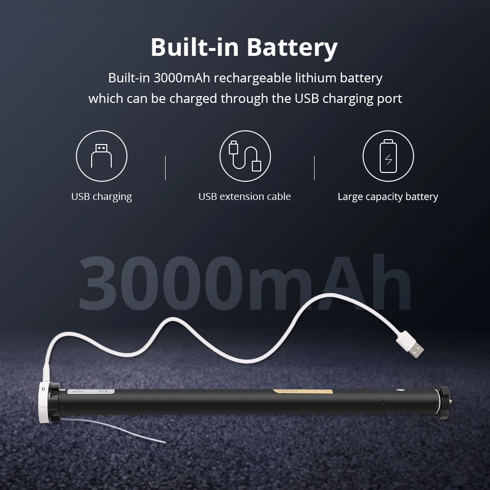 Tuya Smart Life RF Электрический двигатель рольставней перезаряжаемый для трубки 37 мм