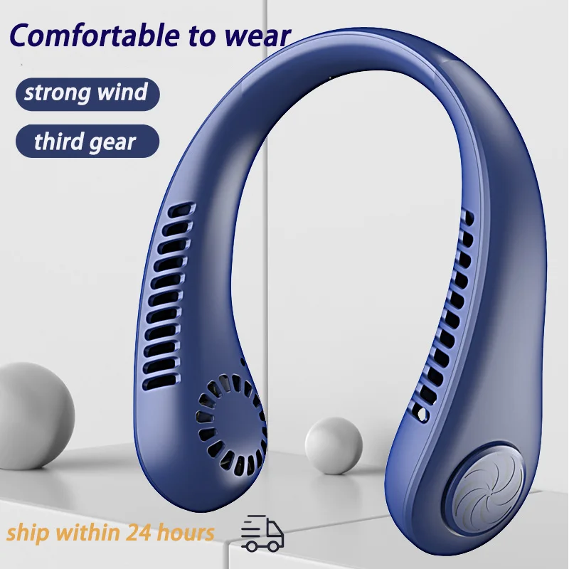 

Portable Hanging Neck Fan USB Rechargeable Bladeless Mute Fans Air Conditioning Cooler for Sports Fan Mini Electric Wireless Fan