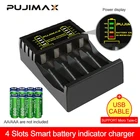 Зарядное устройство Pujimax, на 4 батареи, с функцией быстрой зарядки, интеллектуальный режим заряда, USB, LED-индикатор, для батарей AAAAA, NiMhNiCd