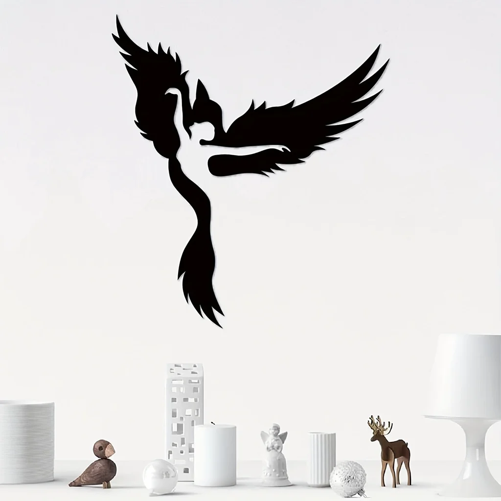 1 Шт. Металлический Настенный Декор С Изображением Феникса Железная Подвесная