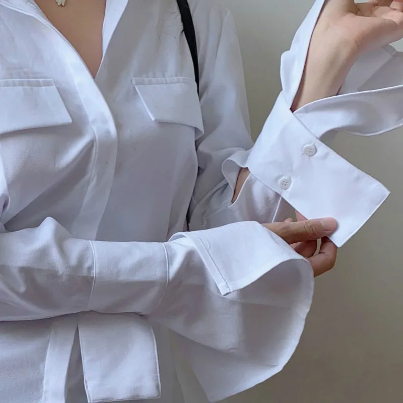 Рубашки женские в европейском стиле тонкий длинный топ темпераментная пикантная