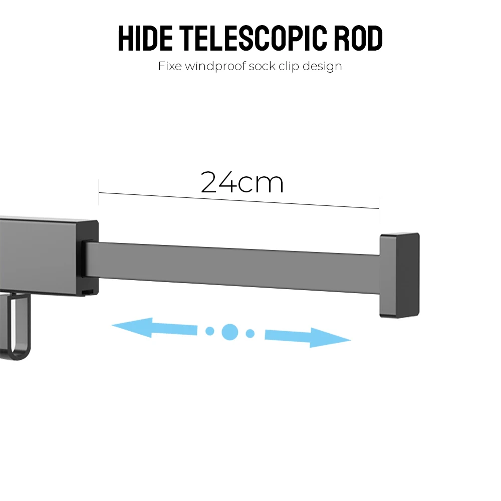 Настенная складная вешалка для одежды Выдвижная алюминиевая сушки дома и улицы