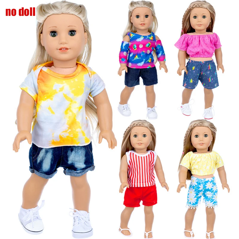 

Модная Одежда для куклы, украшение «сделай сам», летний костюм, Одежда для куклы 18 дюймов, аксессуары для игрушек, Одежда для куклы, аксессуа...