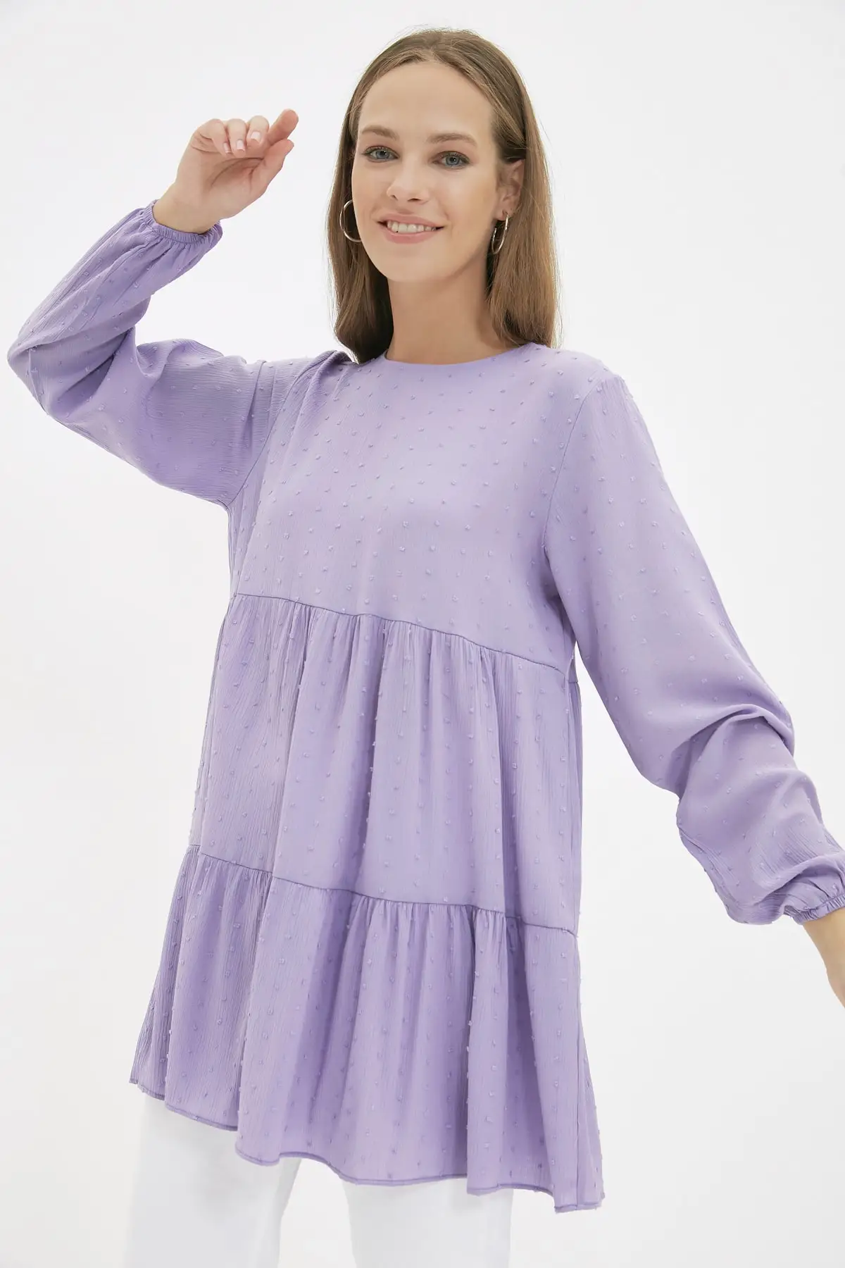 

Trendyol Lilac Bike Collar Skirt Ucu Flounces Tunik TCTAW22UK0200