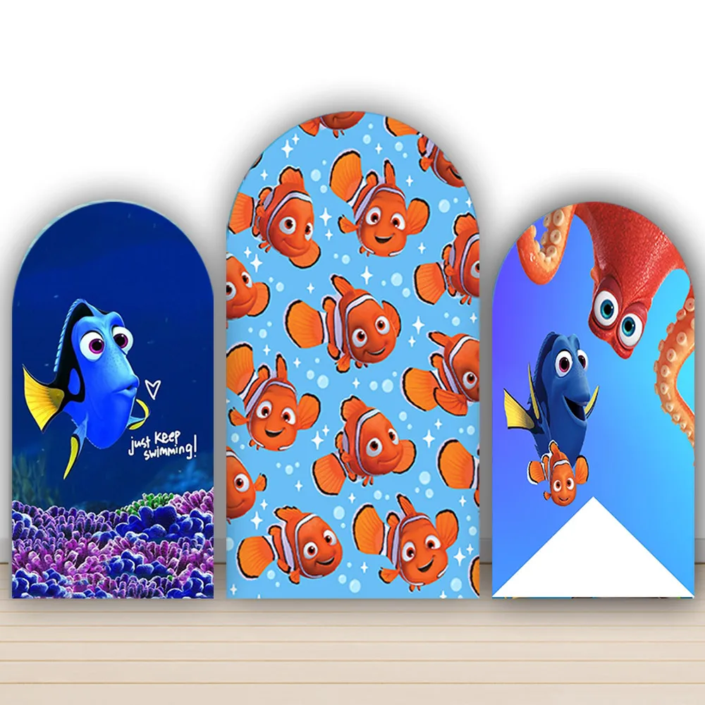 Background Arch Cover Finding Nemo Dory and Marlin Birthday Party Backdrop Decoration Just Keep Swimming Photo Banner Photozone (art.: 3920cb3984cd7) - 3920cb3984cd7