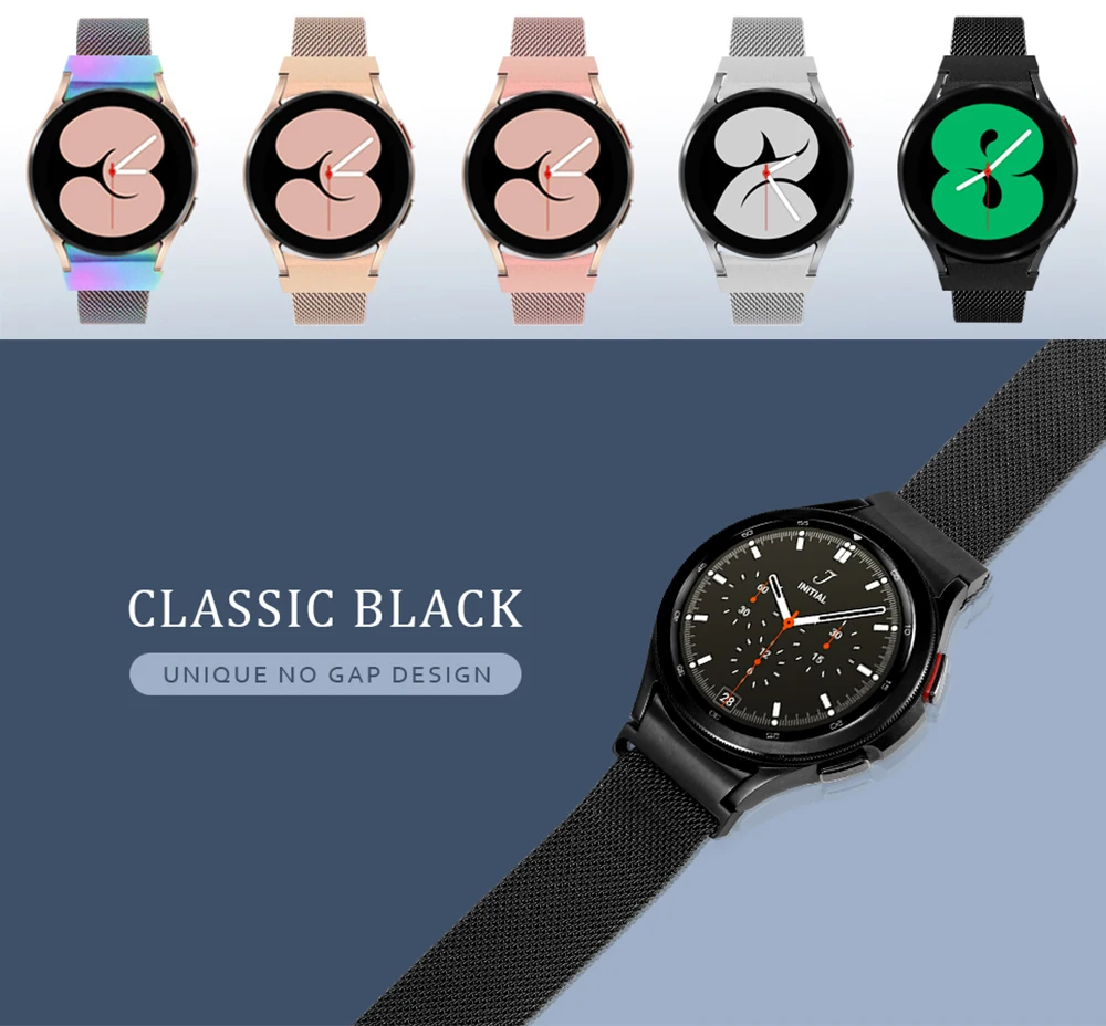 Magnetic Loop Strap For Samsung Galaxy Watch 4/5 40mm 44mm Watch 4 Classic Stainless Steel Band For Galaxy Watch 5 Pro 45mm