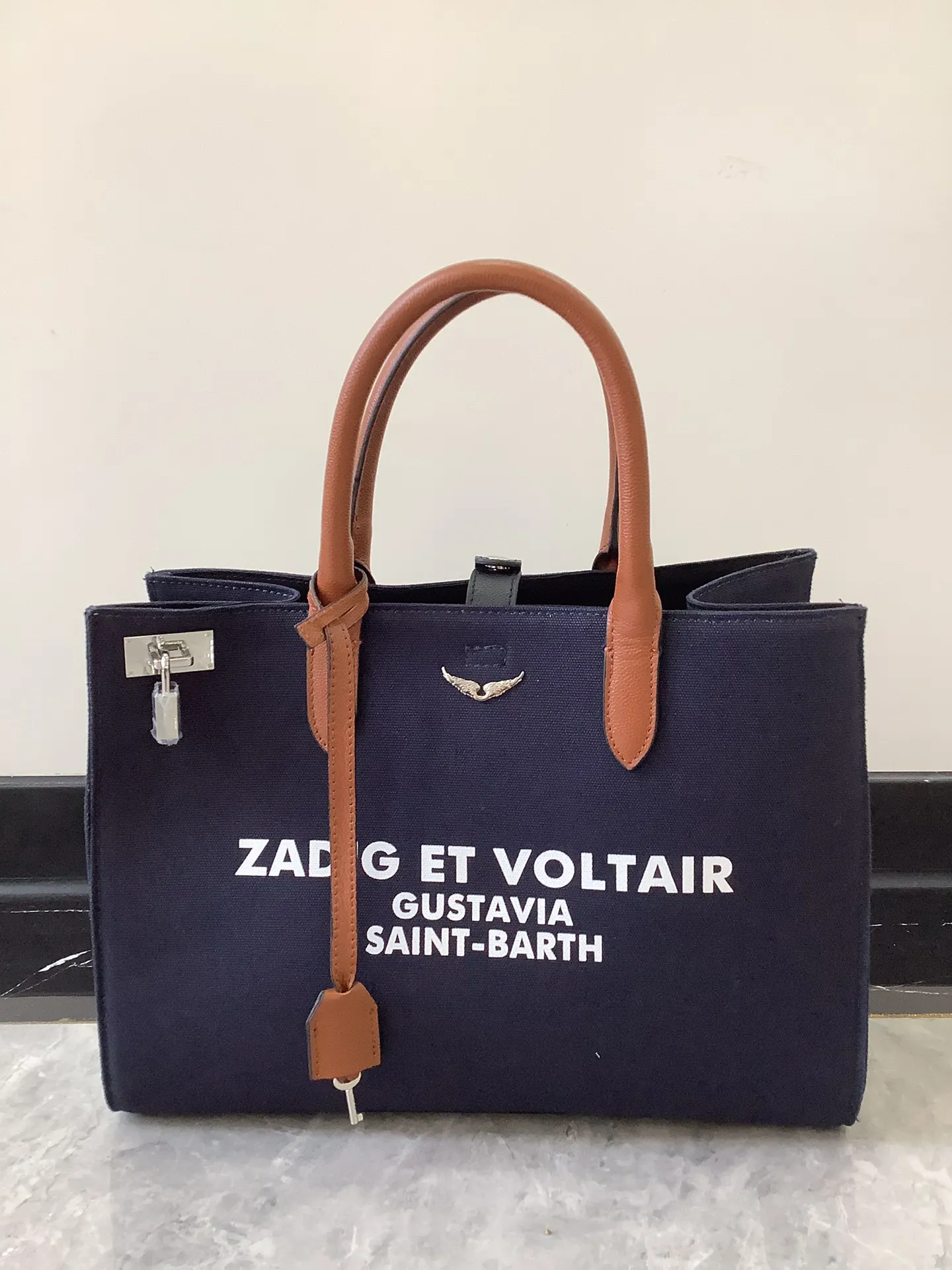 

New Women Tote ZADIGS Tote Wing High Quality 1:1 Large Capacity Decoration Bags For Women Pu Leather Chain Ladie V-Voltaire