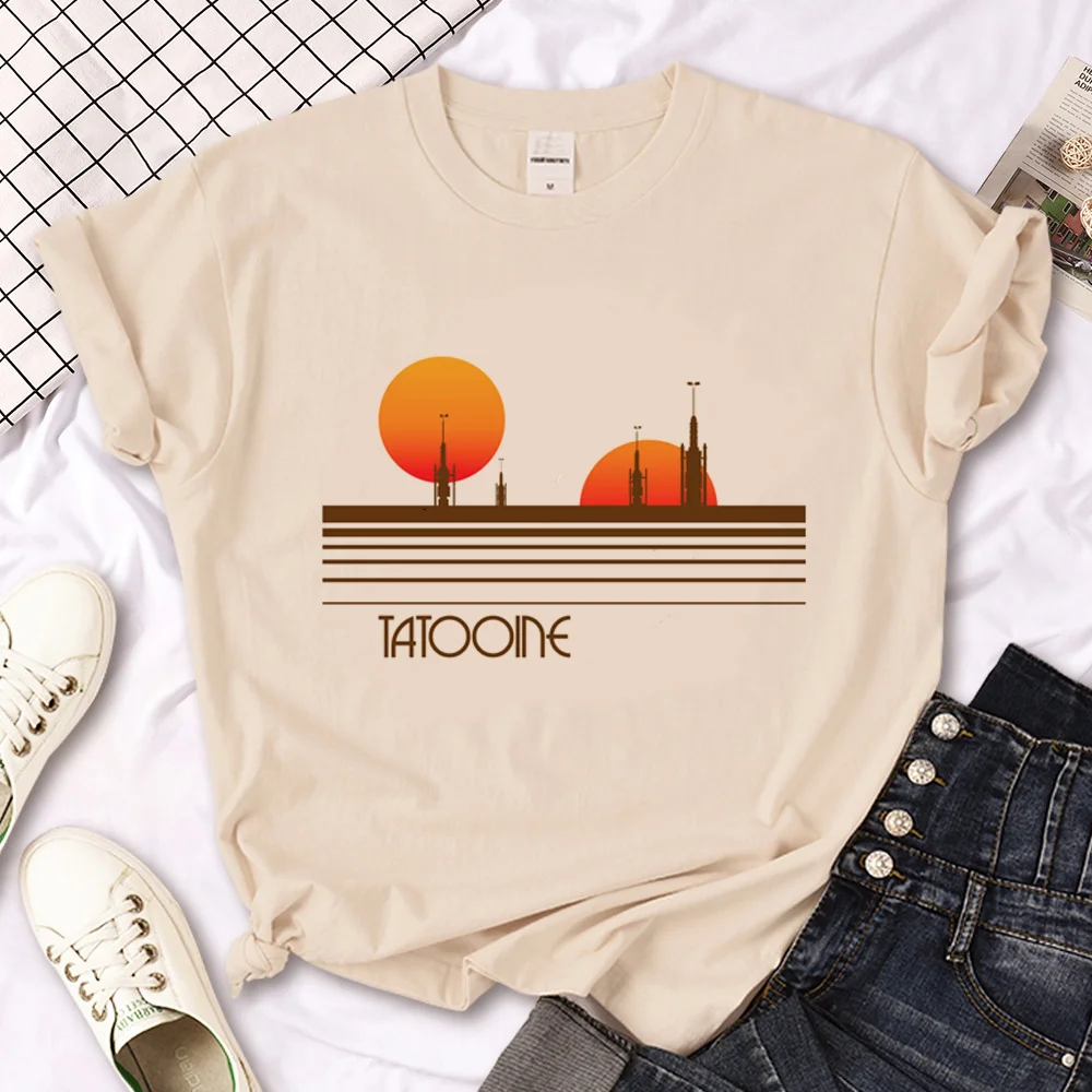 

Tatooine, женская футболка, забавный дизайнерский комикс, графическая японская забавная Одежда для девочек