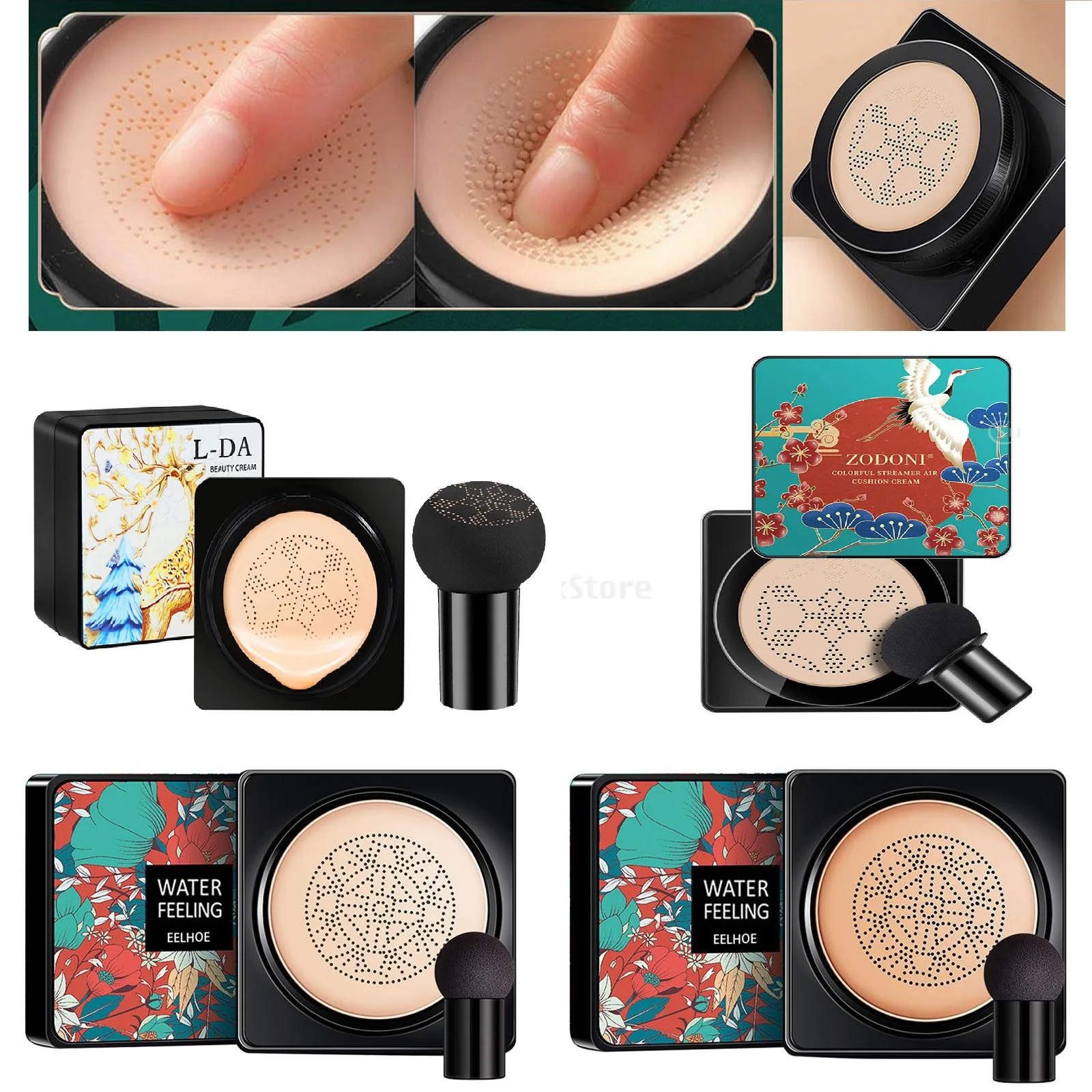 

BB Air Cushion Foundation Mushroom Head CC Cream Concealer Whitening Oil-control Brighten Waterproof Face Base Makeup Cosmetics