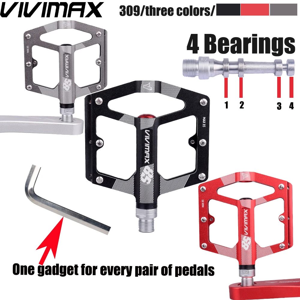 VIVIMAX 039 Bicycle Pedals Aluminum Alloy 4 Sealed Bearings Ultra Light Anti-Slip BMX/Folding/Road Bike Parts |