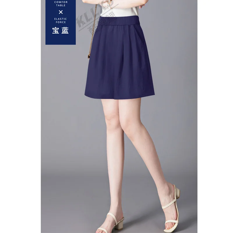 Summer New High Waist Loose Quarter Shorts Thin Solid Color All-match Wide Leg Pants Simplicity Casual Women Clothing