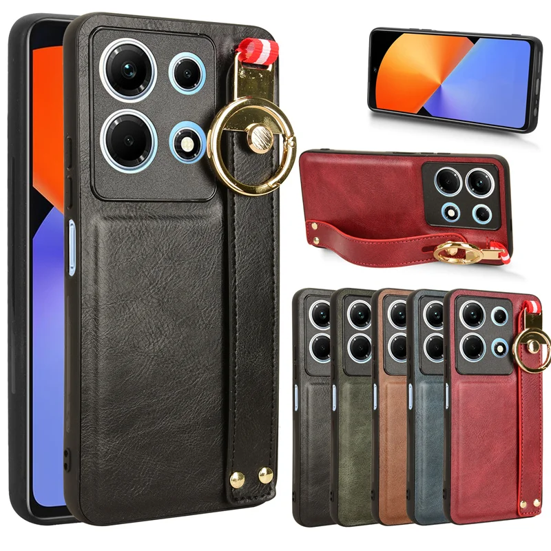 Чехол для Infinix Note 30 4G X6833B искусственная кожа задняя фонарь с ремешком X6711