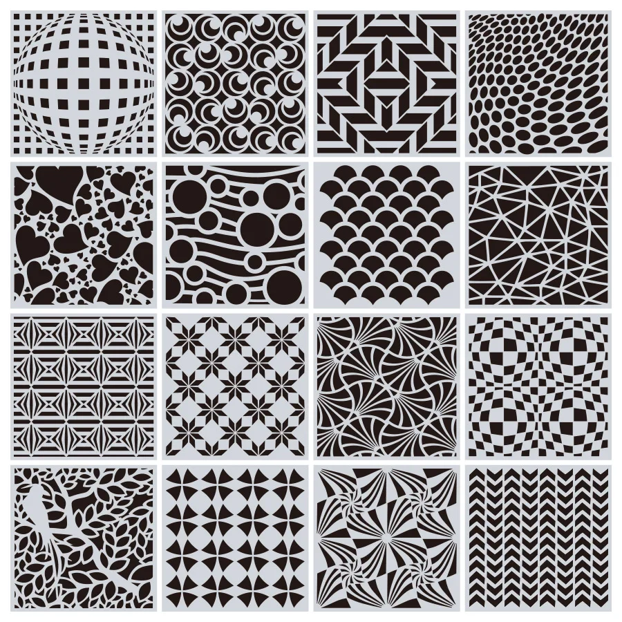 

16Pcs/Set 15cm Mandala Geometry 2022 Neo DIY Layering Stencils Painting Scrapbook Coloring Embossing Album Decorative Template