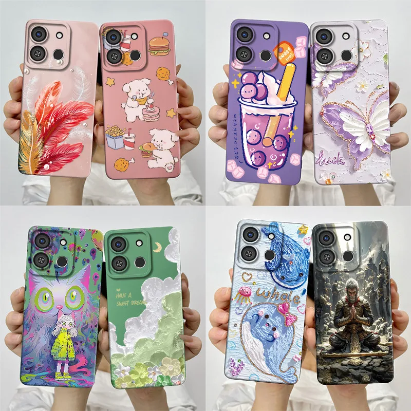 Чехол для телефона Itel A05S A663LC противоударный модный чехол с милым рисунком и