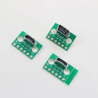 1pcs data charging cable jack test board with pin header 90 degree micro mini usb female male connector