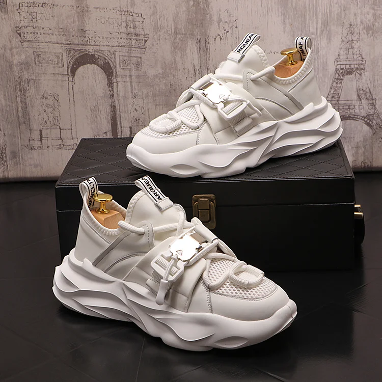 

shoes: Men's versatile men's Dad breathable sports casual shoes, personalized design, fashionable white men's shoes