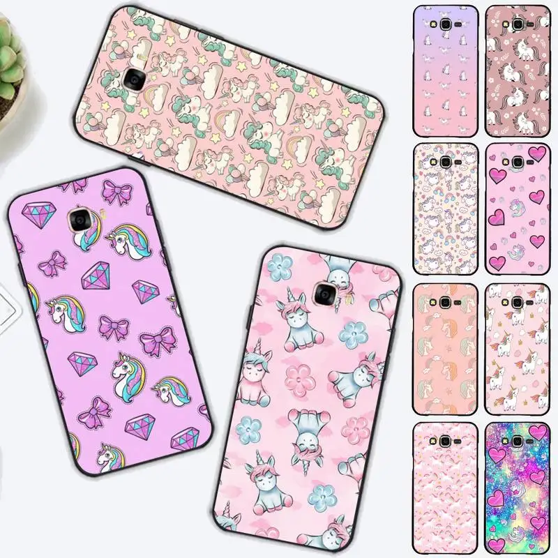 

Cute Rainbow Unicorn Phone Case for Samsung J 2 3 4 5 6 7 8 prime plus 2018 2017 2016 core