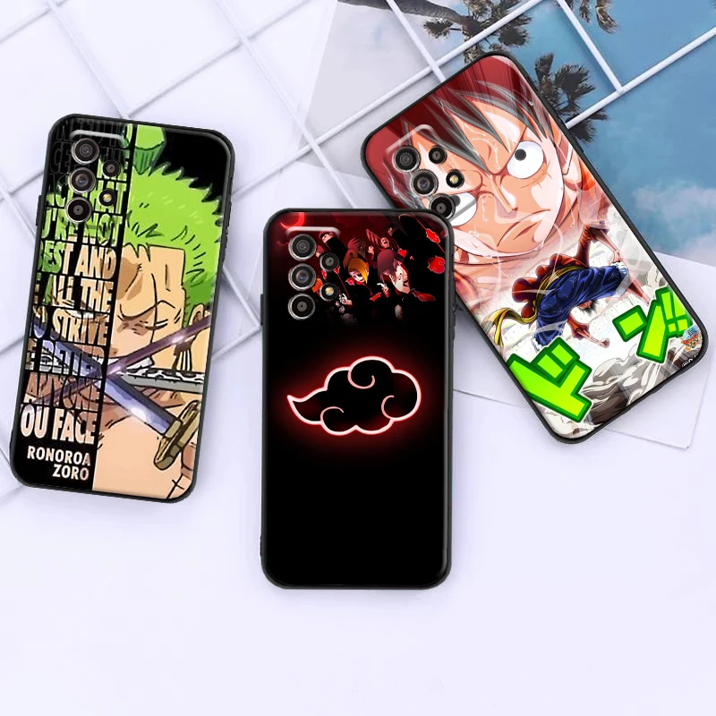 

NARUTO ONE PIECE For Samsung S8 S9 Plus S10 S10E S20 S21 FE Lite Ultra Plus Phone Case Soft Liquid Silicon Back Silicone Cover