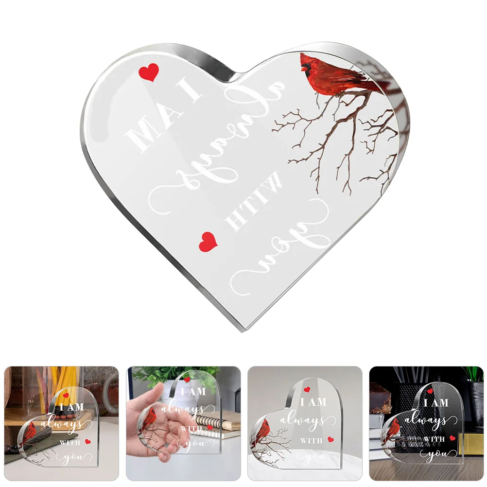 

Desktop Heart Shaped Ornament Inspirational Letter Clear Ornament Acrylic Craft