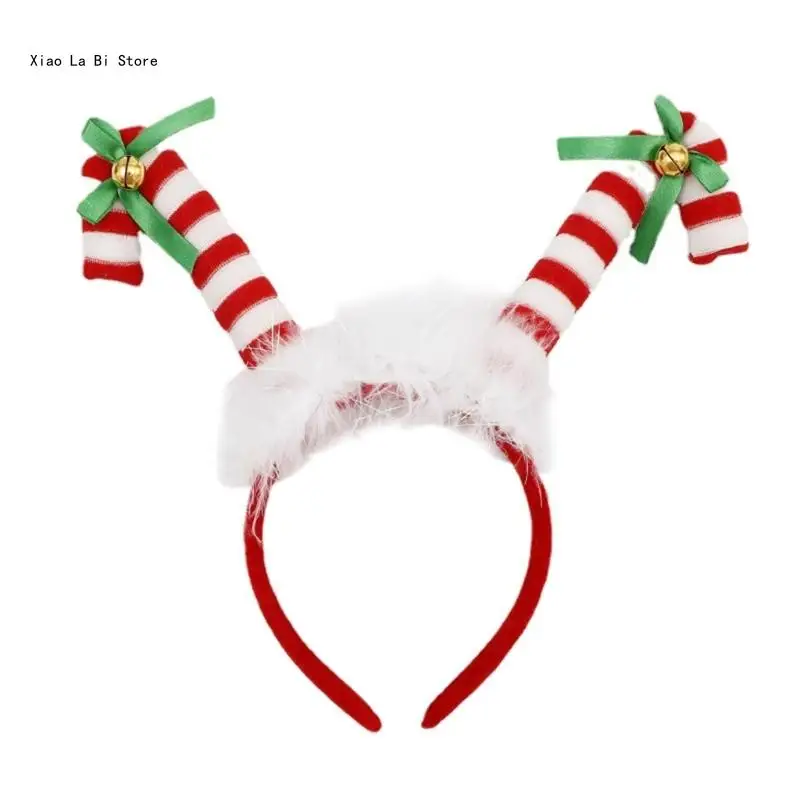 

Christmas Party LED Candy Cane Hairhoop Holiday Glowing Headband Hairbands XXFD