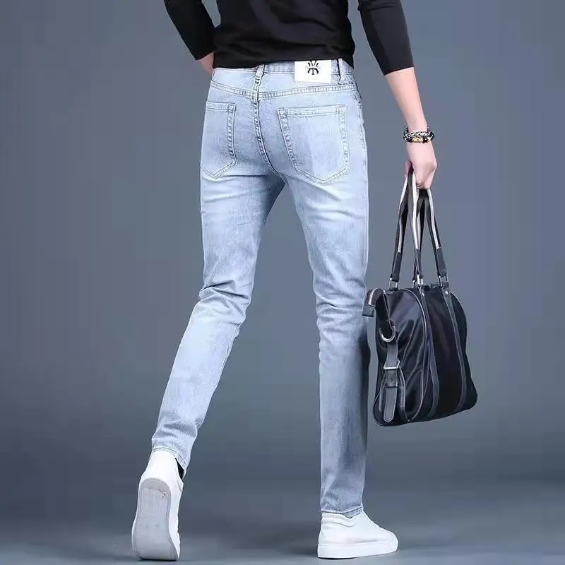 

Hip Hop Star Jeans Men High Street Fashion Brand New Black Patch Embroidery Stretch Slim Fit Jeans Mens Summer Mens Jeans P4