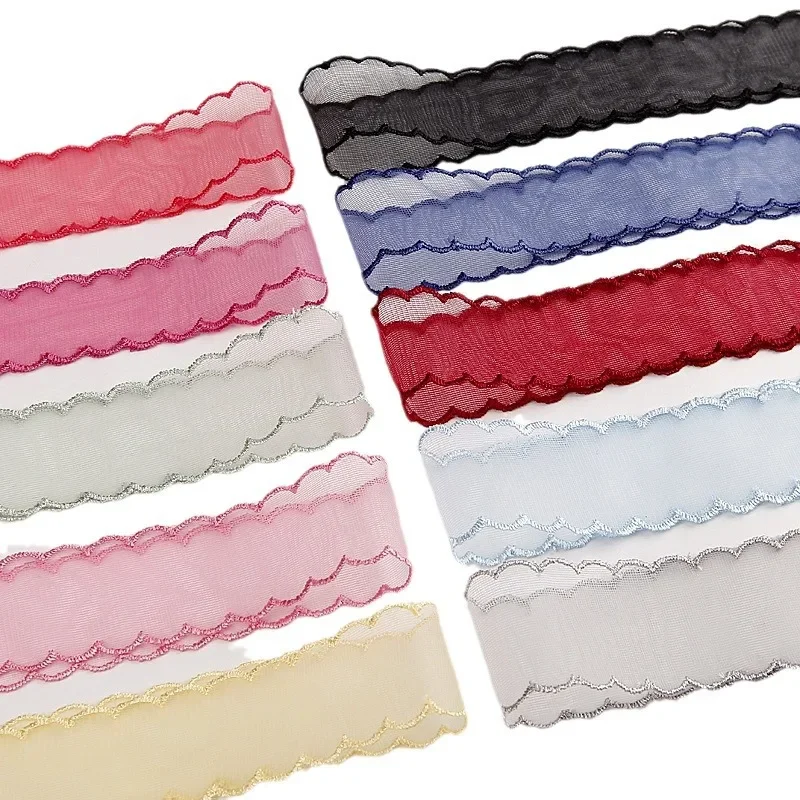 Кружевная Тюлевая лента с оборками материалы для рукоделия одежды шапки цветов