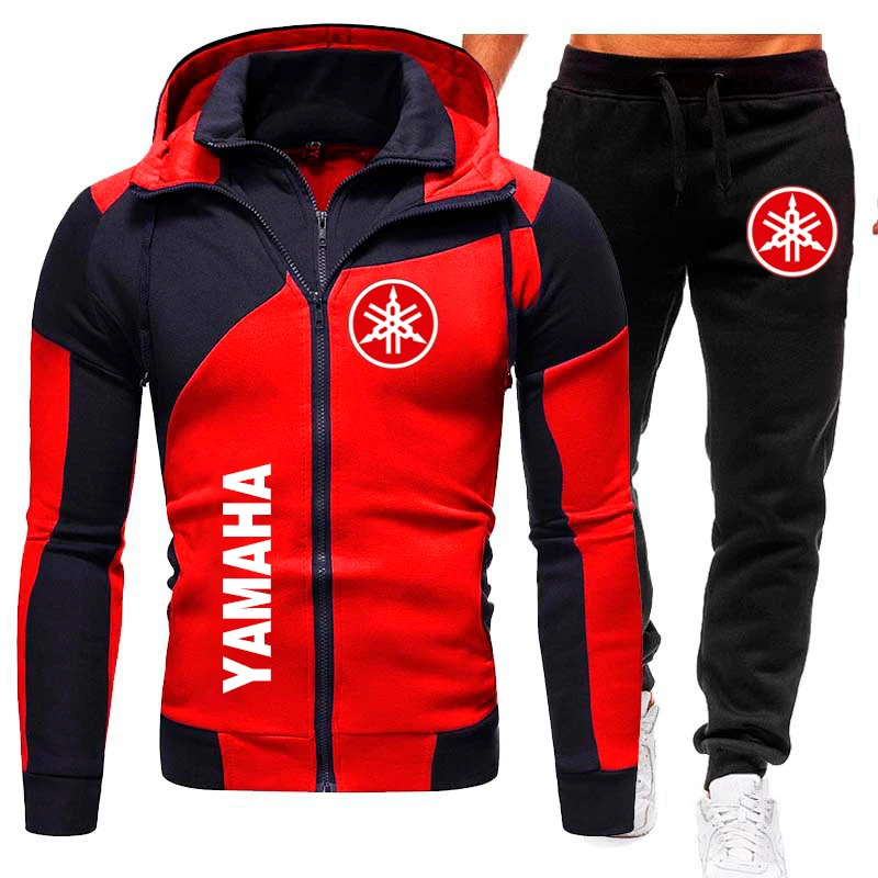 

Yamaha Men's Tracksuit Yamaha Logo Printed Thicken Fleece Zipper Hoodie&Pant Suit Men Sportswear Jogging Fitness Sweatshirt Sets